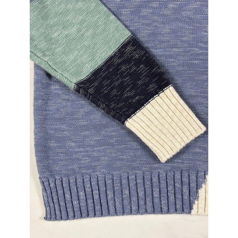 NIC+ZOE Sweater Womens M Geometric Colorblock Cotton Blend Art To Wear Pullover - Picture 6 of 16